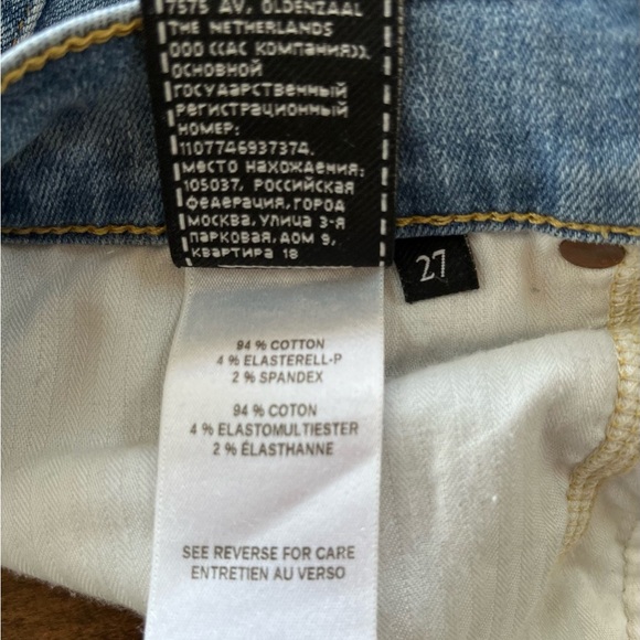 7 For All Mankind Roxanne Ankle Raw Hem Women's Blue Jeans - Picture 3 of 8